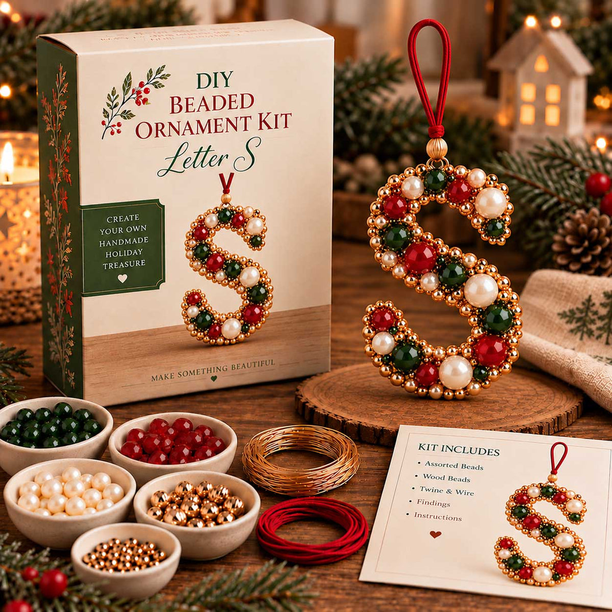 TopSpire® DIY Christmas Letter Bead Ornament Kit