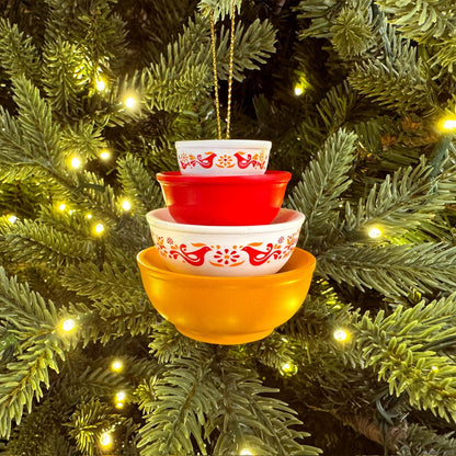 Retro Miniature Kitchen Bowl Stack Christmas Ornament Decor - Friendship