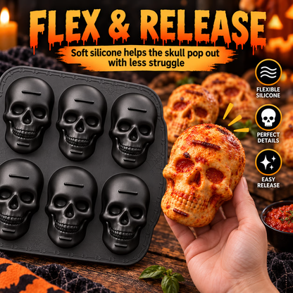 ✨ 60,000+ Sold - 💀SkullBite™ 6-Cavity 3D Skull Silicone Mold