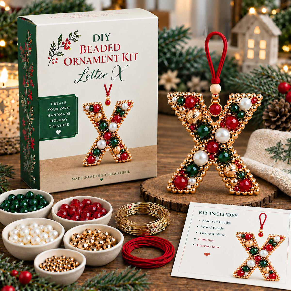 TopSpire® DIY Christmas Letter Bead Ornament Kit