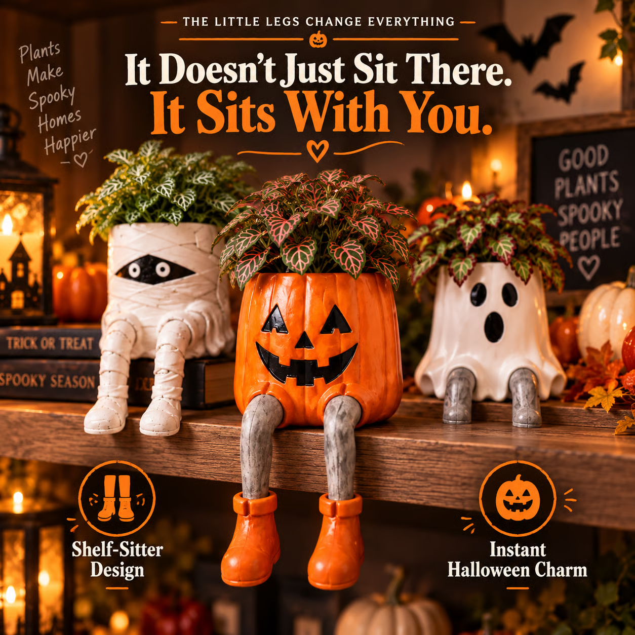 ✨ 60,000+ Sold - SpookPerch™ Halloween Dangling-Leg Planter