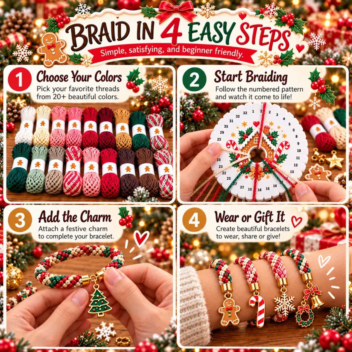 TopSpire® Christmas Kumihimo Bracelet Kit