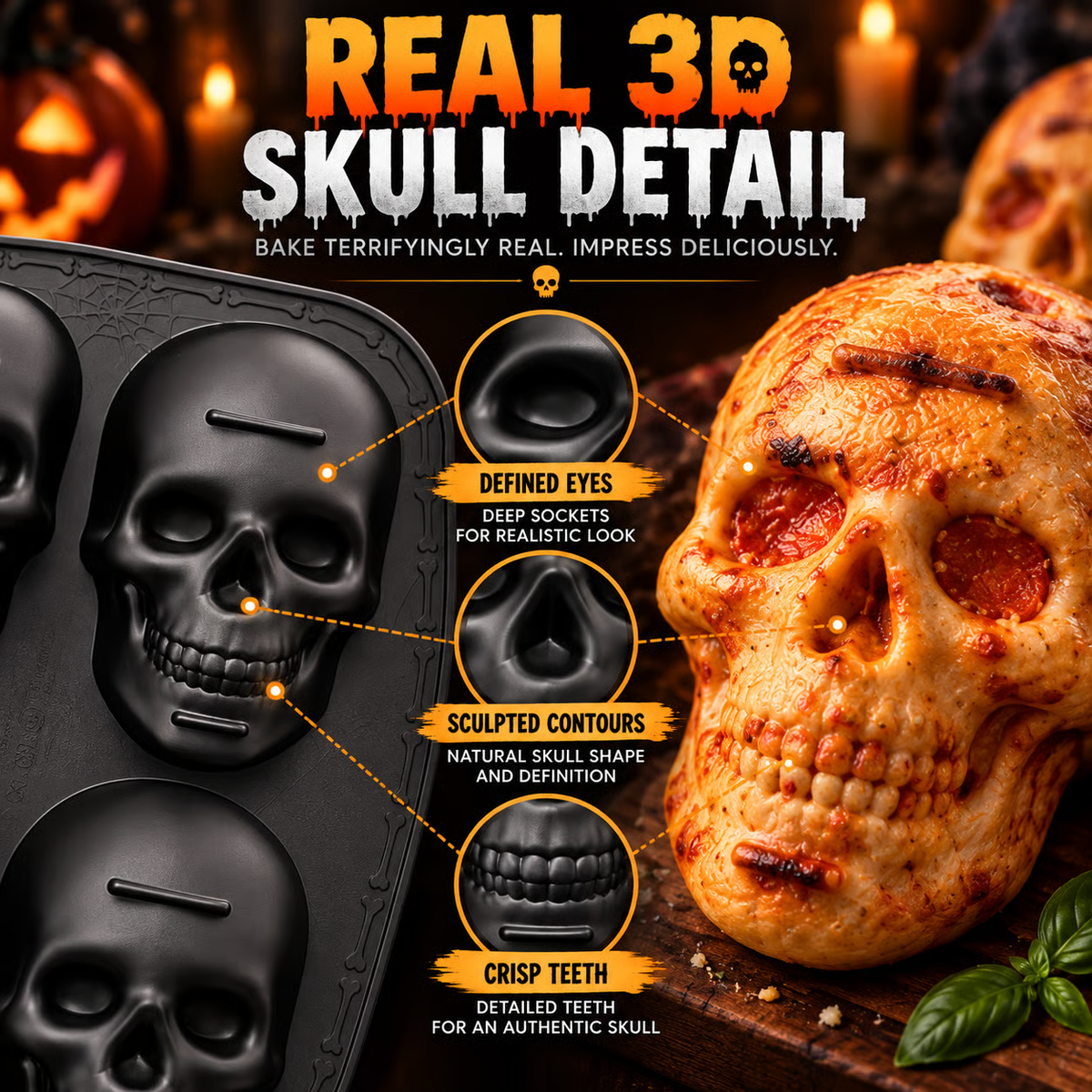 ✨ 60,000+ Sold - 💀SkullBite™ 6-Cavity 3D Skull Silicone Mold