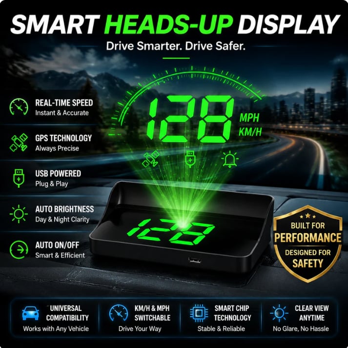 🔥Limited-time buy one get one free 🚗 Head-up display, in-car GPS, digital speedometer 📟