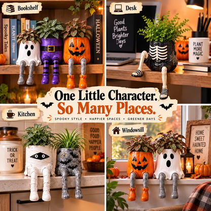 ✨ 60,000+ Sold - SpookPerch™ Halloween Dangling-Leg Planter