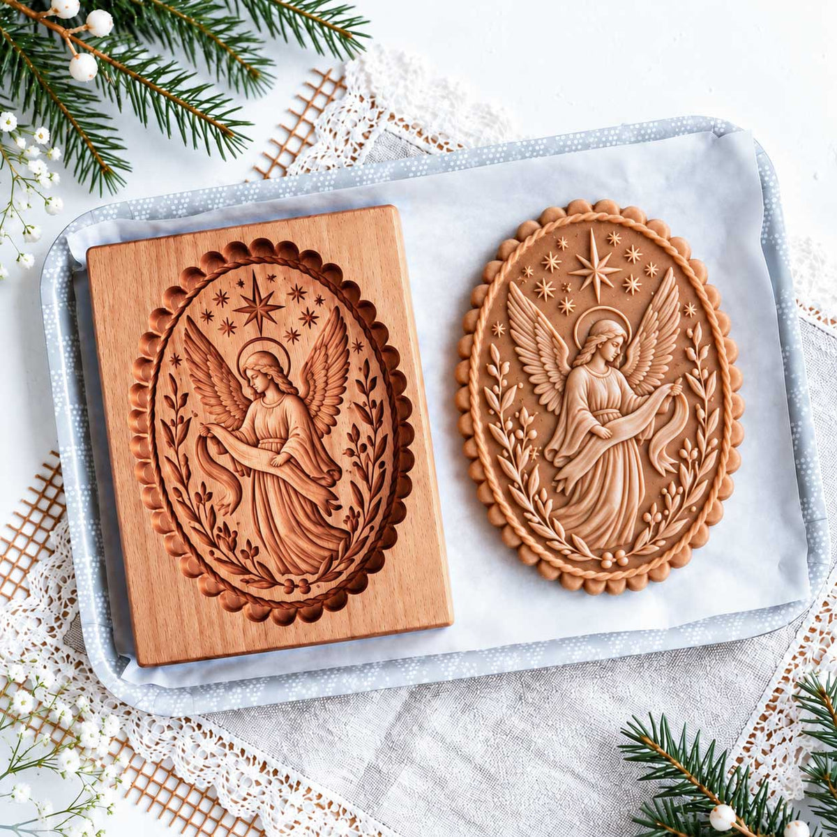Nativity Scene Wooden Cookie Mold