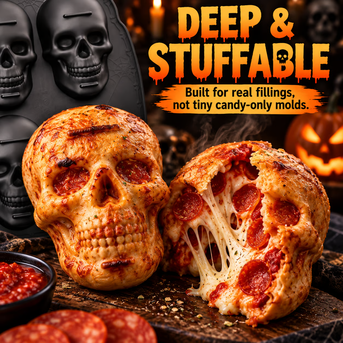 ✨ 60,000+ Sold - 💀SkullBite™ 6-Cavity 3D Skull Silicone Mold
