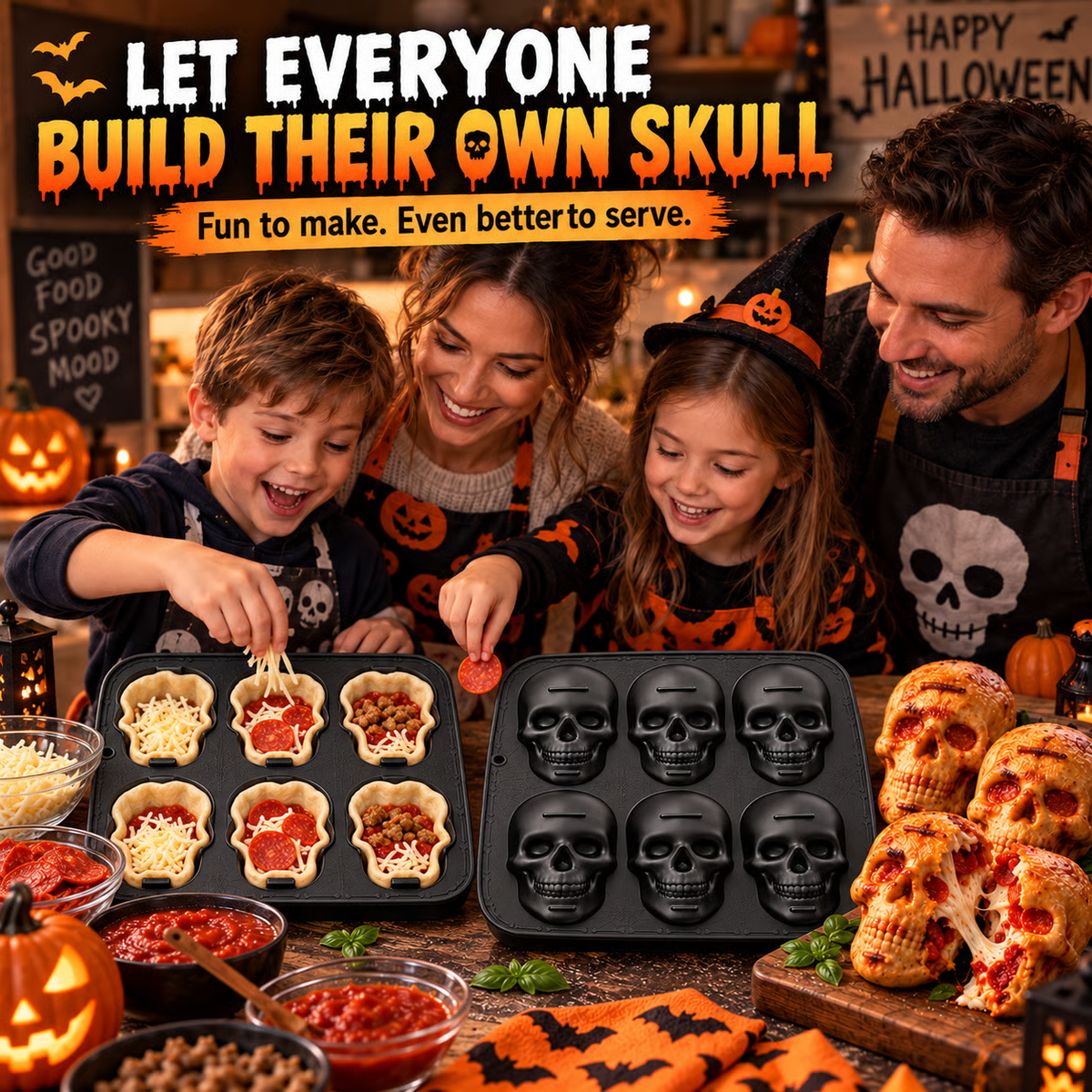 ✨ 60,000+ Sold - 💀SkullBite™ 6-Cavity 3D Skull Silicone Mold