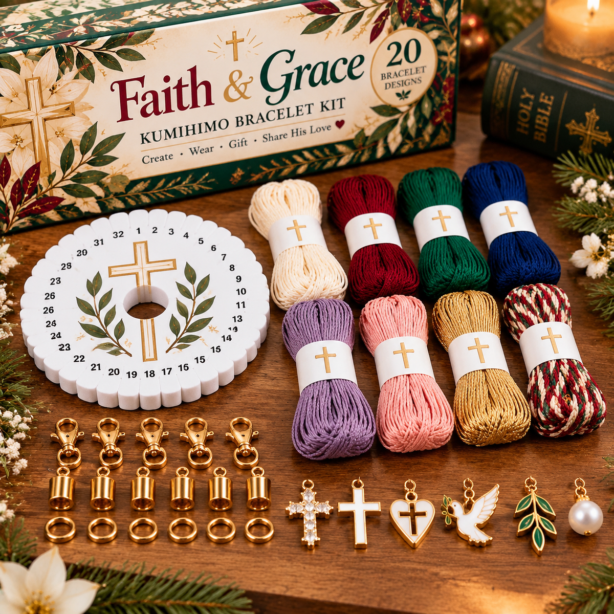 TopSpire® Christmas Kumihimo Bracelet Kit