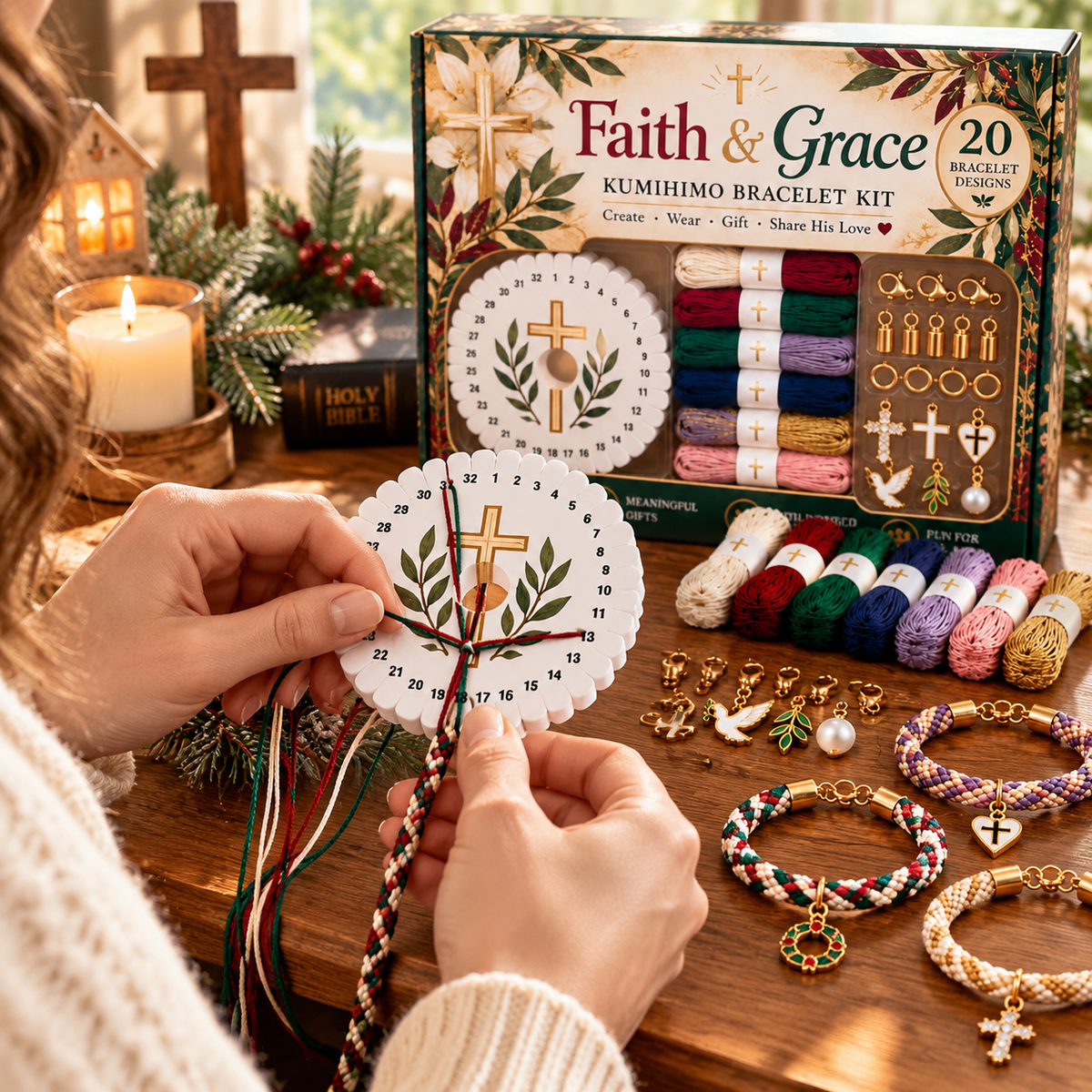 TopSpire® Christmas Kumihimo Bracelet Kit