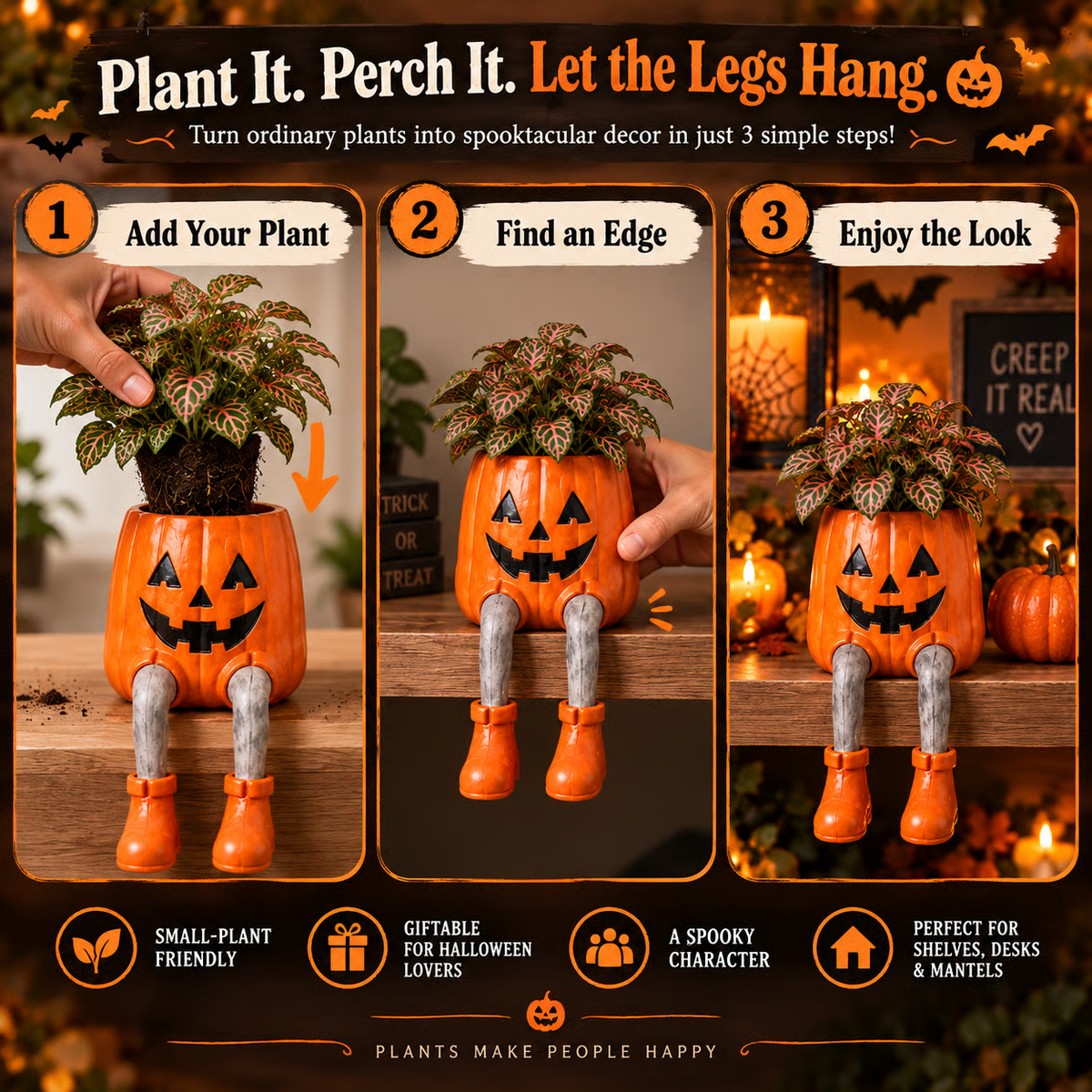 ✨ 60,000+ Sold - SpookPerch™ Halloween Dangling-Leg Planter
