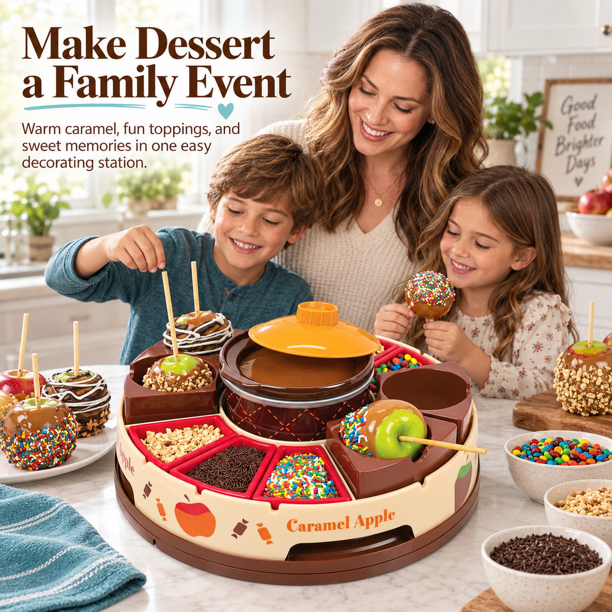 🍎 Caramel Apple Decorating Station with Heated Melting Pot