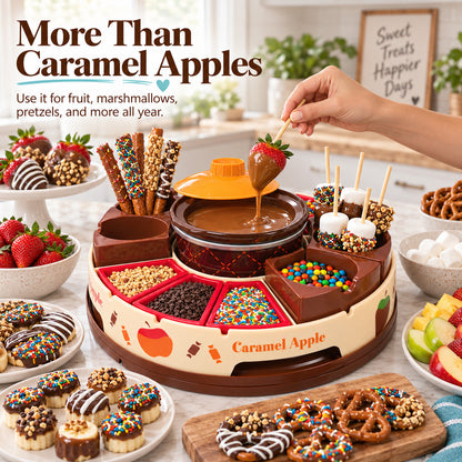 🍎 Caramel Apple Decorating Station with Heated Melting Pot