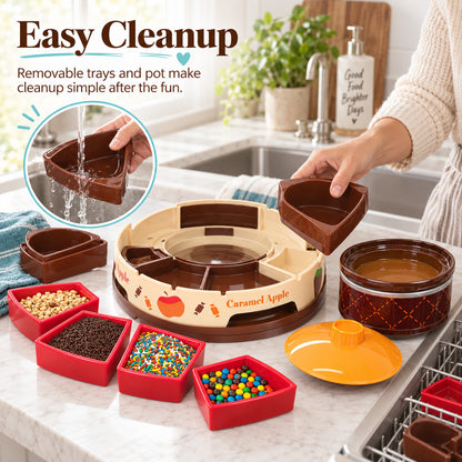 🍎 Caramel Apple Decorating Station with Heated Melting Pot
