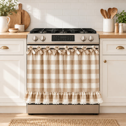 Christmas Plaid Oven Door Curtain