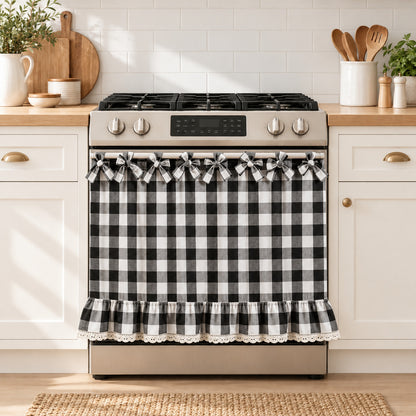 Christmas Plaid Oven Door Curtain