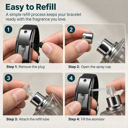 Refillable Fragrance Atomizer Bracelet