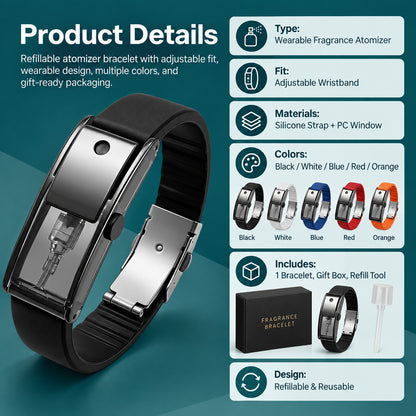 Refillable Fragrance Atomizer Bracelet