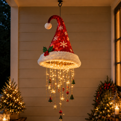 Lighted Santa Hat Hanging Chandelier