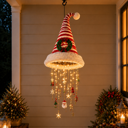 Lighted Santa Hat Hanging Chandelier