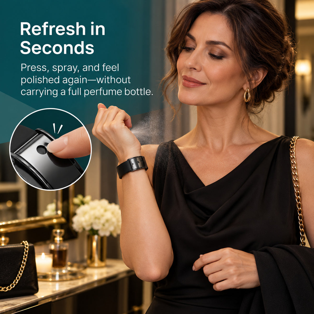 Refillable Fragrance Atomizer Bracelet
