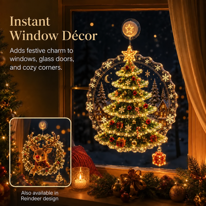 ✨Last Day 50% OFF🎄Lighted Christmas Window Decoration with Suction Cup– 8 Warm LED Festive Designs✨