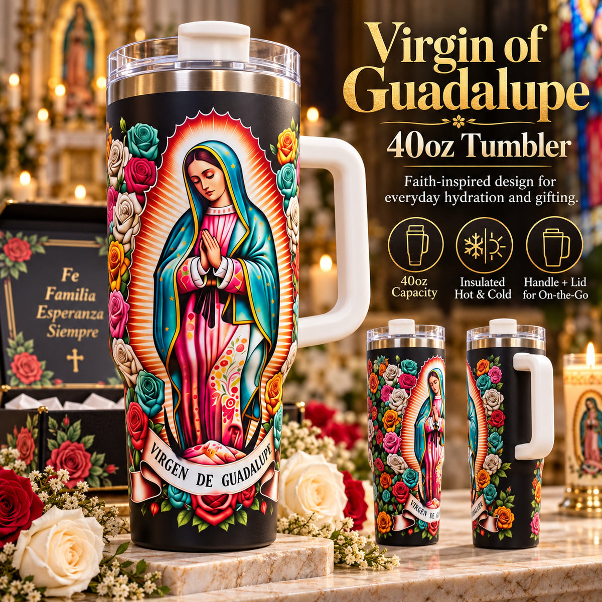 Our Lady of Guadalupe 40oz insulated tumbler - image 2
