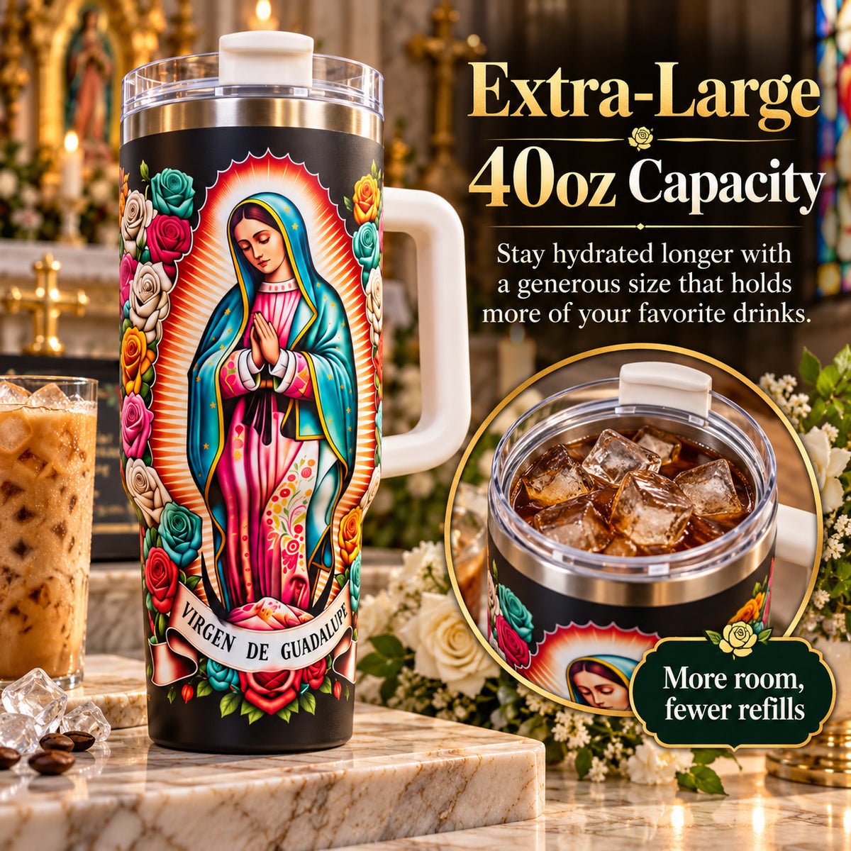 Our Lady of Guadalupe 40oz insulated tumbler - image 4