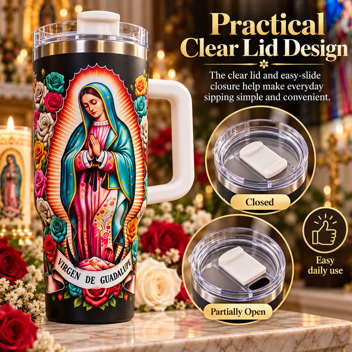 Our Lady of Guadalupe 40oz insulated tumbler - image 6