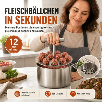 Edelstahl-Fleischbällchenformer mit 6 oder 12 Öffnungen