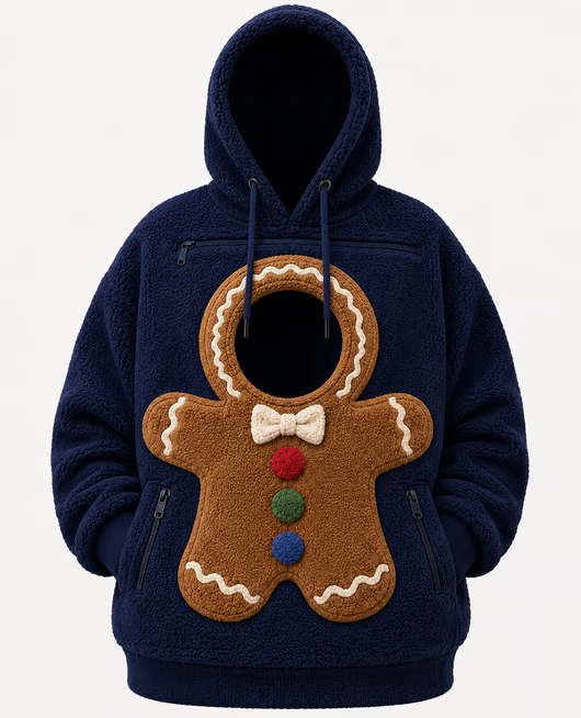 🎄 Christmas Cuddle Pouch Hoodie – Cozy Pet Pouch Sweatshirt for Cat Lovers