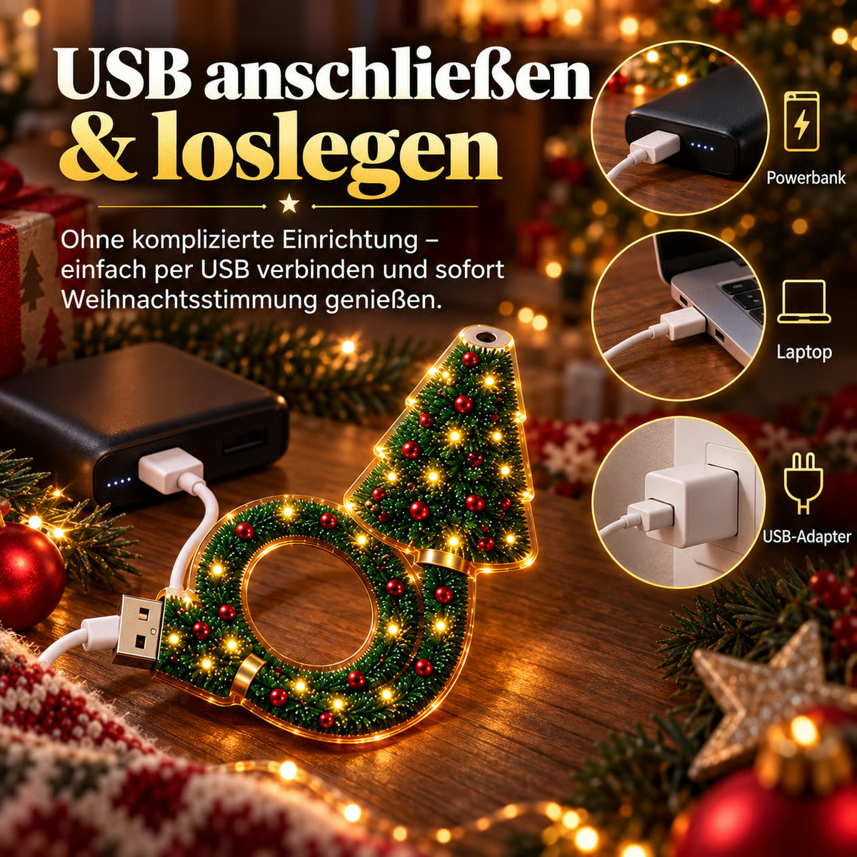 🎄 Weihnachts-Projektor mit LED-Beleuchtung