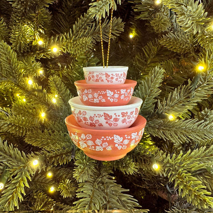 Retro Miniature Kitchen Bowl Stack Christmas Ornament Decor - Gooseberry