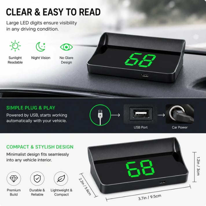 🔥Limited-time buy one get one free 🚗 Head-up display, in-car GPS, digital speedometer 📟