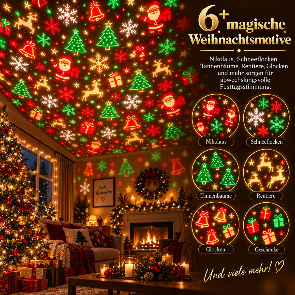 🎄 Weihnachts-Projektor mit LED-Beleuchtung