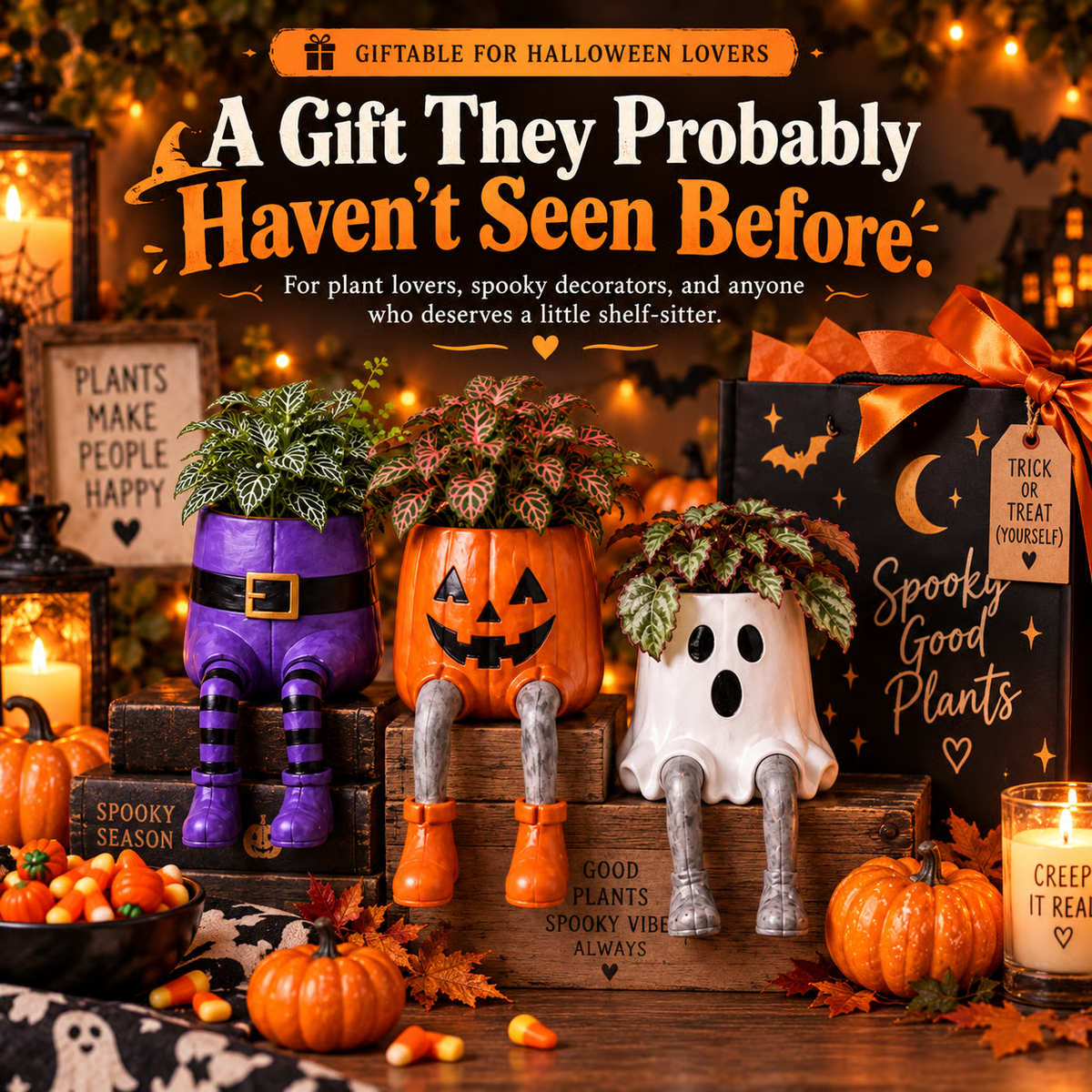 ✨ 60,000+ Sold - SpookPerch™ Halloween Dangling-Leg Planter