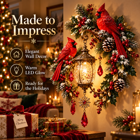 🐦 49% OFF | Cardinal Christmas Lantern Wall Decor – Bring a Warm Holiday Welcome Home 🎄