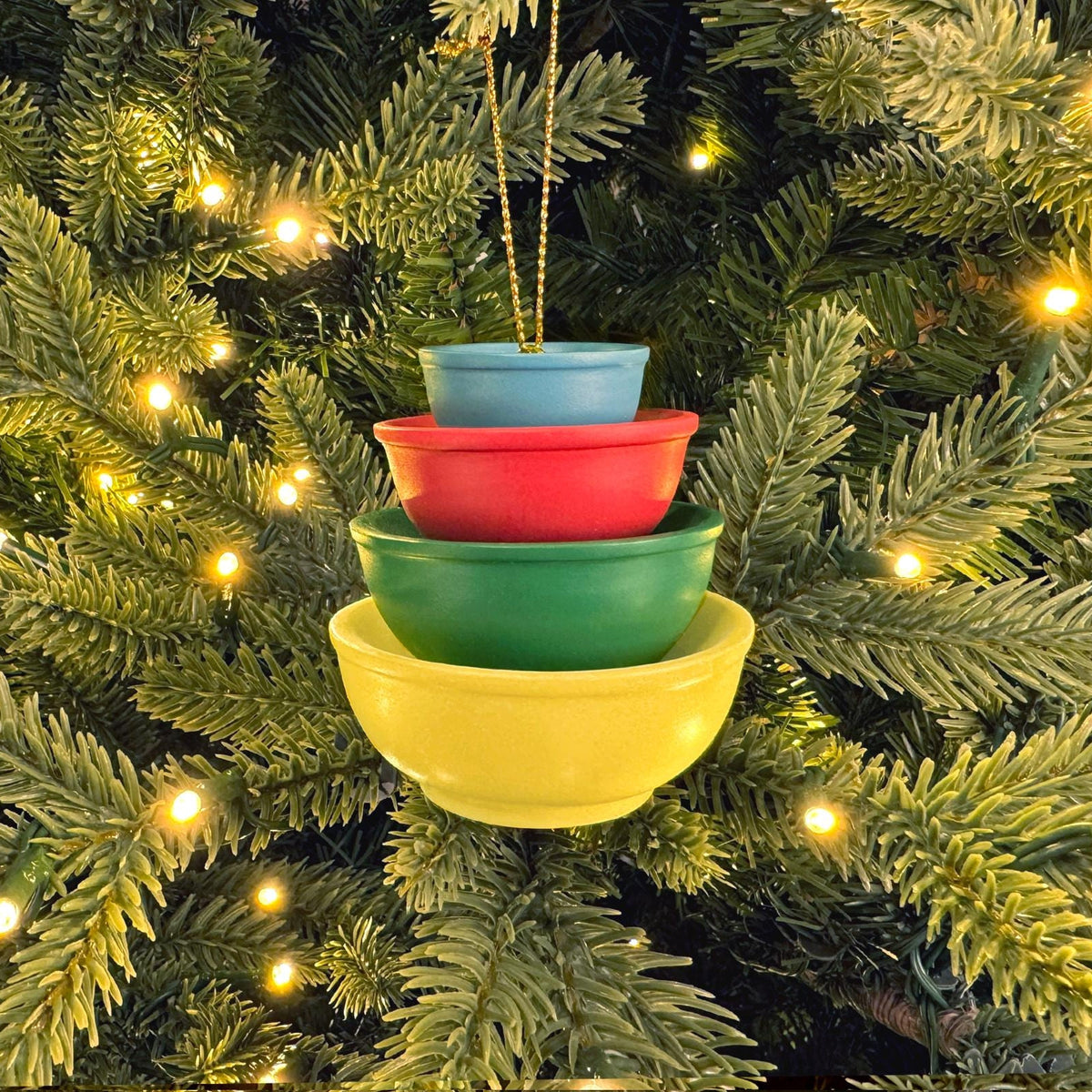 Retro Miniature Kitchen Bowl Stack Christmas Ornament Decor - Primary