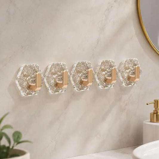 🔥Buy More Save More🔥Heavy-Duty Plastic Self-Adhesive Hexagonal Ripple Hooks, 10/20-Pack