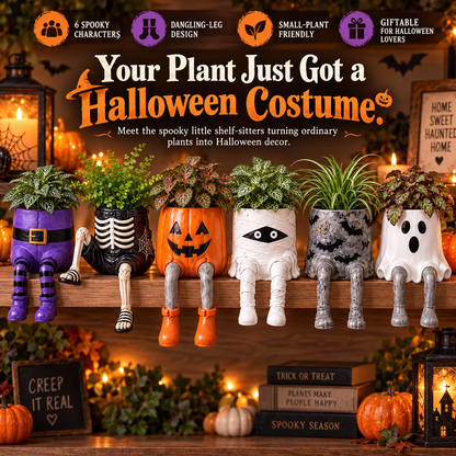 ✨ 60,000+ Sold - SpookPerch™ Halloween Dangling-Leg Planter
