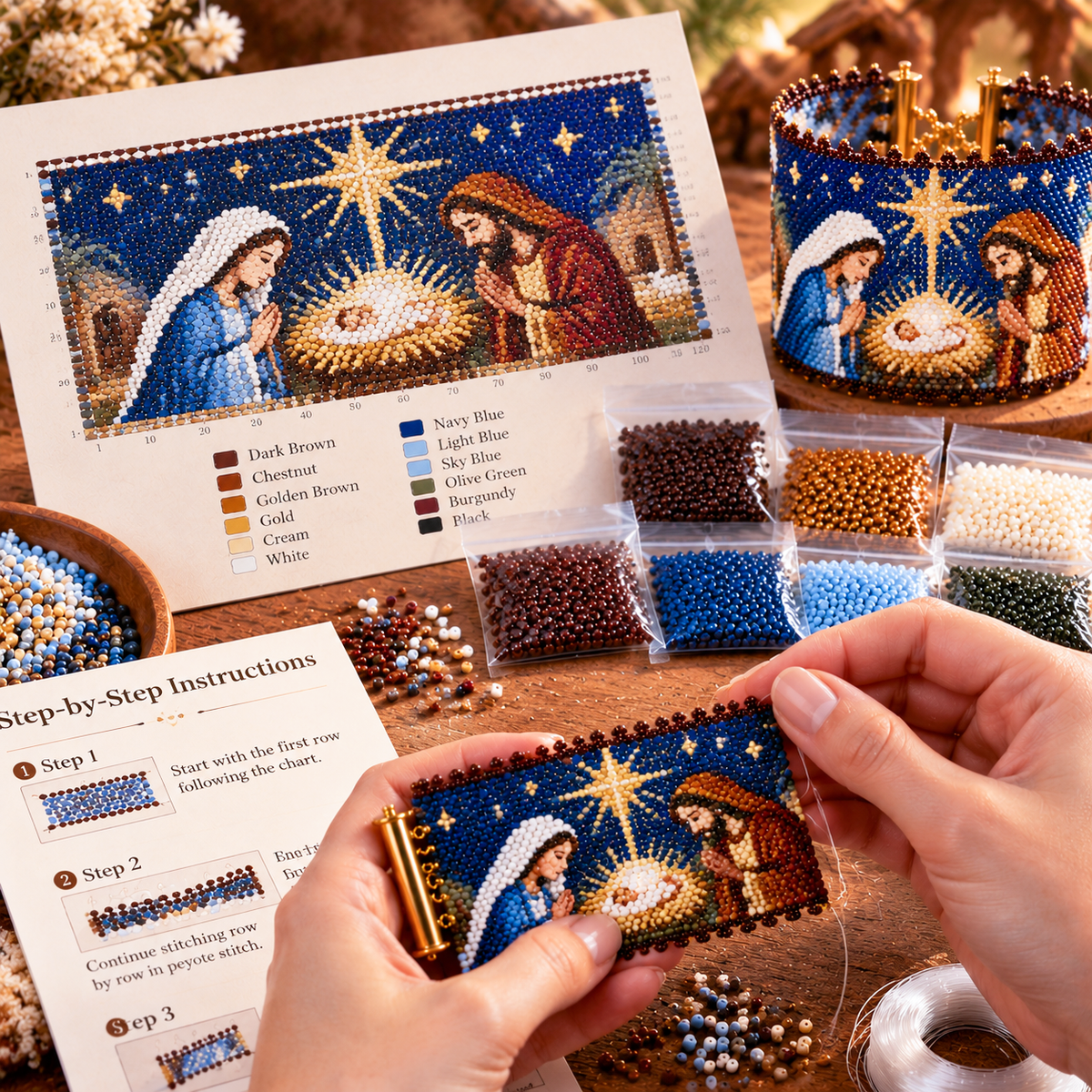 TopSpire® Bethlehem's Sacred Light DIY Beaded Cuff Kit
