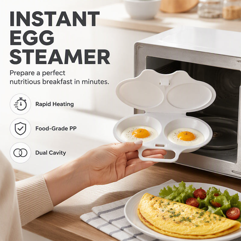🍳BUY 1 GET 1 FREE + 50% OFF! 🥚Microwave Egg Poacher with Lid & Handle