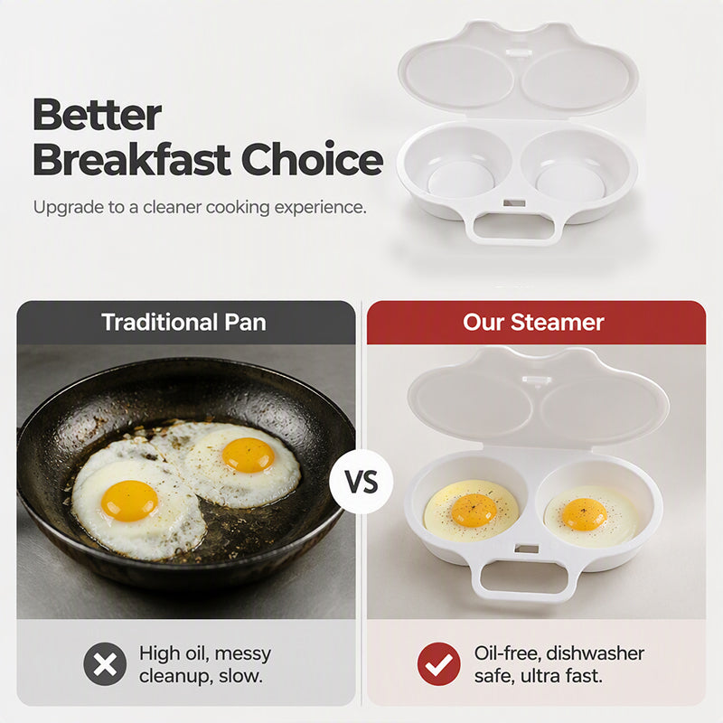 🍳BUY 1 GET 1 FREE + 50% OFF! 🥚Microwave Egg Poacher with Lid & Handle