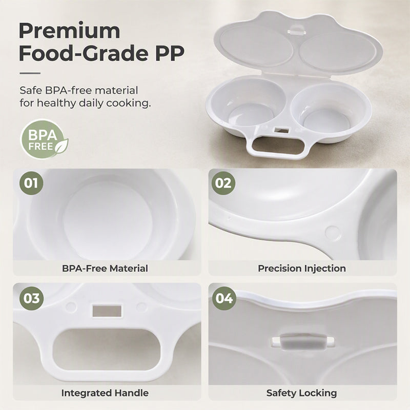 🍳BUY 1 GET 1 FREE + 50% OFF! 🥚Microwave Egg Poacher with Lid & Handle